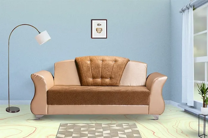 VIVDeal Fabric & Leatherette Beige Sofa Set